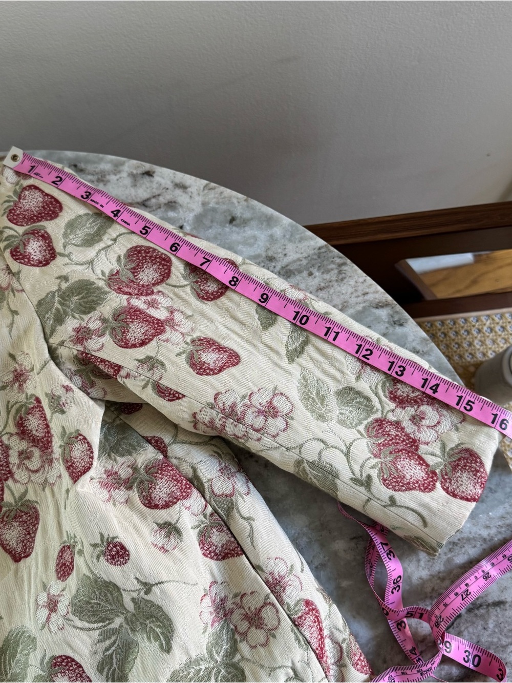 La Petite Anais Strawberry Jacquard Coat - Picture 8 of 9